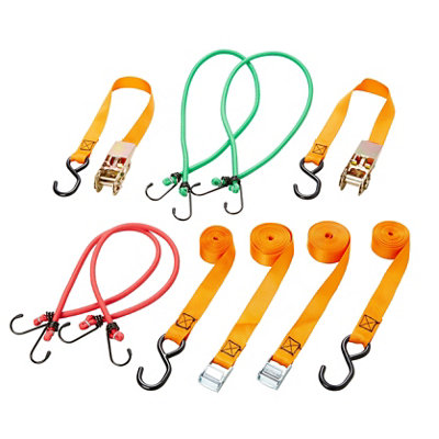 Diall Ratchet Tie Down & Hook Set, Pack Of 8