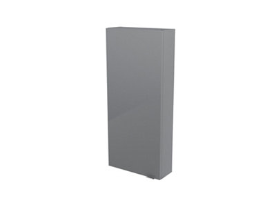 Goodhome Imandra Gloss Grey Single Bathroom Wall Cabinet (H)90Cm (W)40Cm