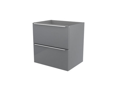 Goodhome Imandra Gloss Grey Wall-Mounted Bathroom Vanity Unit (H) 600Mm (W) 600Mm