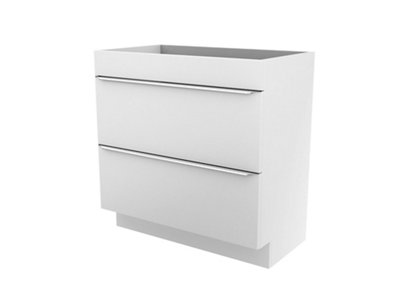 Goodhome Imandra Gloss White Freestanding Bathroom Cabinet (H) 820Mm (W) 800Mm