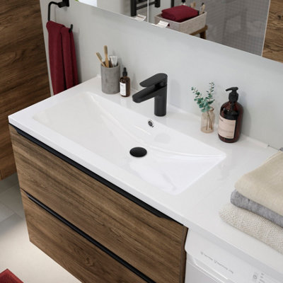 Goodhome Nira White Rectangular Vanity Basin (W)81Cm
