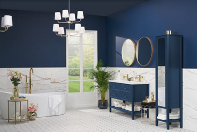 Goodhome Nira White Rectangular Vanity Basin (W)120Cm