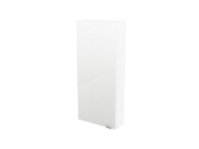 Goodhome Imandra Gloss White Single Bathroom Wall Cabinet (H)90Cm (W)40Cm