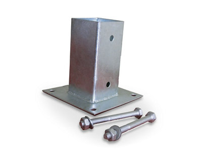 Blooma Plate Steel Post Support (L)90Mm (W)90Mm