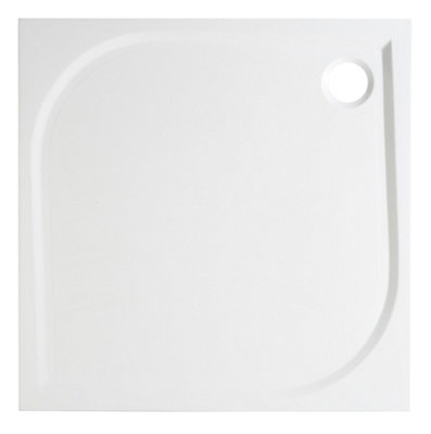 Goodhome Limski Gloss White Square Shower Tray (L)900Mm (W)900Mm (H) 28Mm