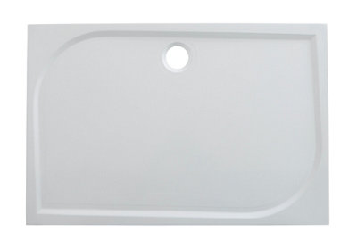 Goodhome Limski Gloss White Rectangular Shower Tray (L)1200Mm (W)900Mm (H) 28Mm