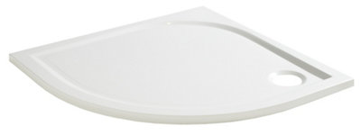 Goodhome Limski White Quadrant Left-Hand Drainer Shower Tray (L)800Mm (W)800Mm (H) 27Mm
