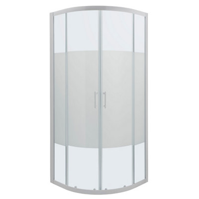 Cooke & Lewis Onega Framed Frosted Quadrant Shower Enclosure - Corner Entry Double Sliding Door (W)90Cm (D)90Cm