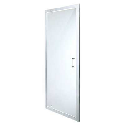 Cooke & Lewis Onega Silver Effect Clear Pivot Shower Door (H)190Cm (W)76Cm
