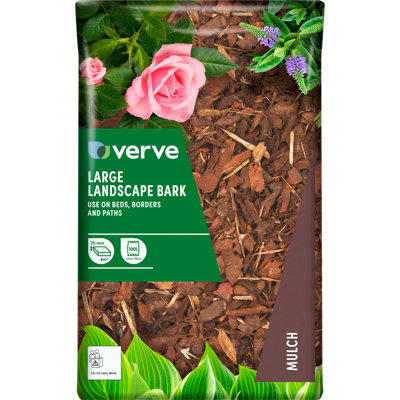 Verve Dark Brown Large Bark Chippings 100L Bag