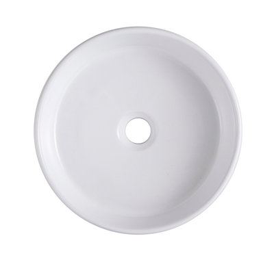 Goodhome Scalea Gloss White Round Counter Top Basin (W)35Cm