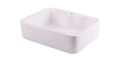 Goodhome Morfa Gloss White Rectangular Counter Top Basin (W)48.5Cm
