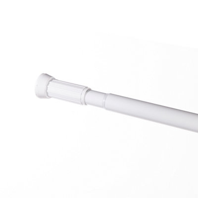 Cooke & Lewis Nira White Extendable Straight Shower Curtain Rod (L)110Cm