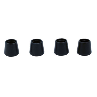 Diall Black Thermoplastic Vulcanizates (Tpv) Leg Tip (Dia)12Mm, Pack Of 4