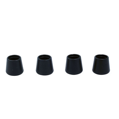 Diall Black Thermoplastic Vulcanizates (Tpv) Leg Tip (Dia)14Mm, Pack Of 4