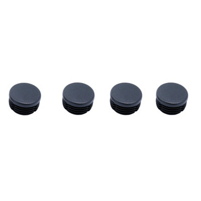 Diall Black Plastic Insert Cap (Dia)26Mm, Pack Of 4