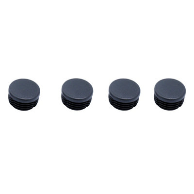 Diall Black Plastic Insert Cap (Dia)29Mm, Pack Of 4