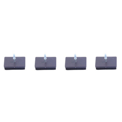 Diall Brown Felt, Polyester (Pes), Polypropylene (Pp) & Steel Nail-In Glide (L)35Mm (W)24Mm, Pack Of 4