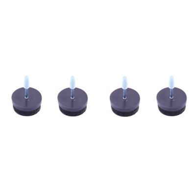 Diall Brown Felt, Polyester (Pes), Polypropylene (Pp) & Steel Nail-In Glide (Dia)20Mm, Pack Of 4