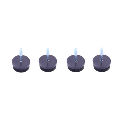 Diall Brown Felt, Polyester (Pes), Polypropylene (Pp) & Steel Nail-In Glide (Dia)25Mm, Pack Of 4