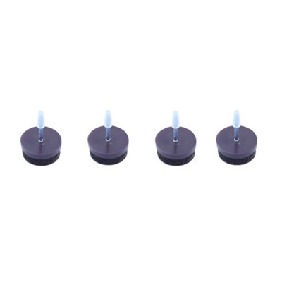 Diall Brown Felt, Polyester (Pes), Polypropylene (Pp) & Steel Nail-In Glide (Dia)30Mm, Pack Of 4