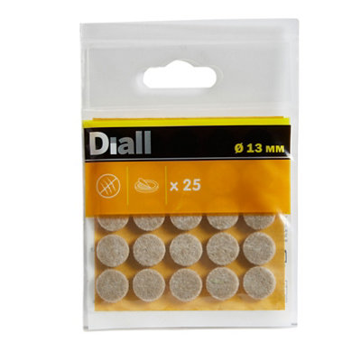 Diall Beige Felt Protection Pad (Dia)13Mm, Pack Of 25