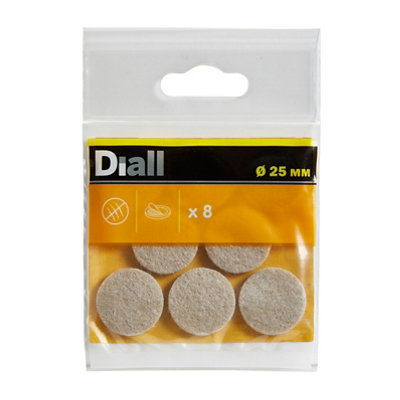 Diall Beige Felt Protection Pad (Dia)25Mm, Pack Of 8