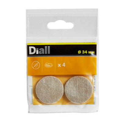 Diall Beige Felt Protection Pad (Dia)34Mm, Pack Of 4