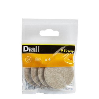 Diall Beige Felt Protection Pad (Dia)50Mm, Pack Of 4