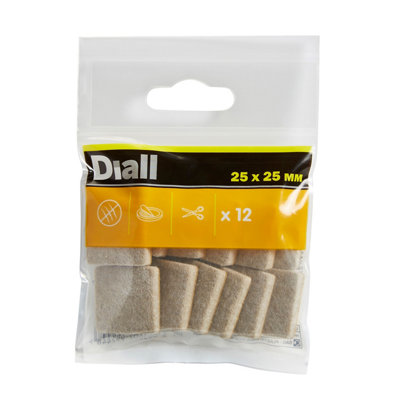 Diall Beige Felt Protection Pad (L)25Mm (W)25Mm, Pack Of 12