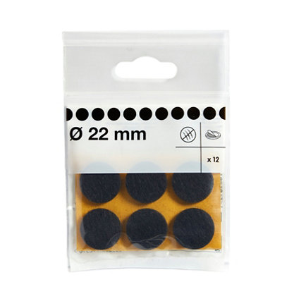 Diall Brown Felt Protection Pad (Dia)22Mm, Pack Of 12
