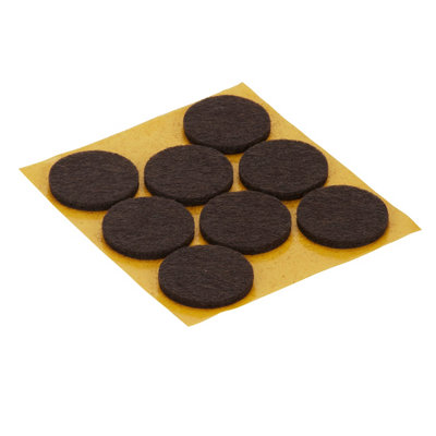 Diall Brown Felt Protection Pad (Dia)25Mm, Pack Of 8