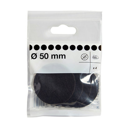 Diall Brown Felt Protection Pad (Dia)50Mm, Pack Of 4