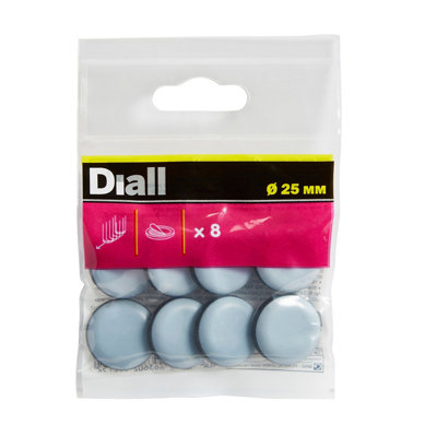 Diall Black & Grey Eva & Ptfe Glide (Dia)25Mm, Pack Of 8