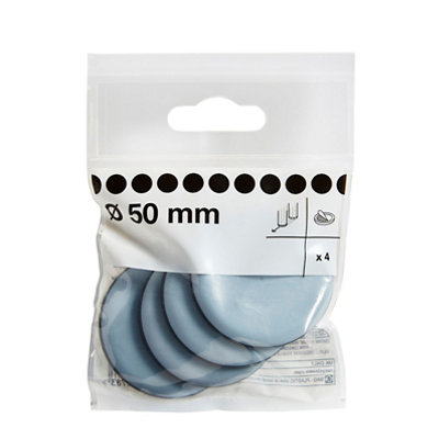 Diall Black & Grey Eva & Ptfe Glide (Dia)50Mm, Pack Of 4