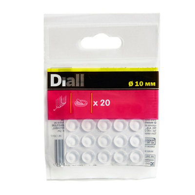 Diall Transparent Polyvinyl Chloride (Pvc) Bumper+ (Dia)10Mm, Pack Of 20