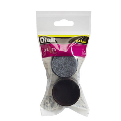Diall Brown Acrylonitrile Butadiene Styrene (Abs) & Polystyrene (Ps) Leg Protectors (Dia)43Mm, Pack Of 4