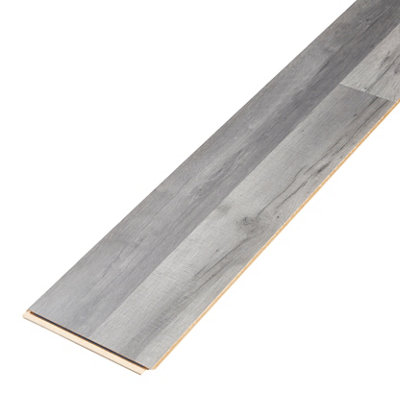 Goodhome Bairnsdale Dark Grey Gloss Oak Effect Laminate Flooring Sample