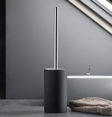 Kleine Wolke Pur Matt Black Ceramic Toilet Brush & Holder