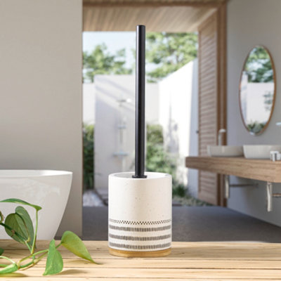 Kleine Wolke Alva Bamboo & Ceramic Toilet Brush & Holder