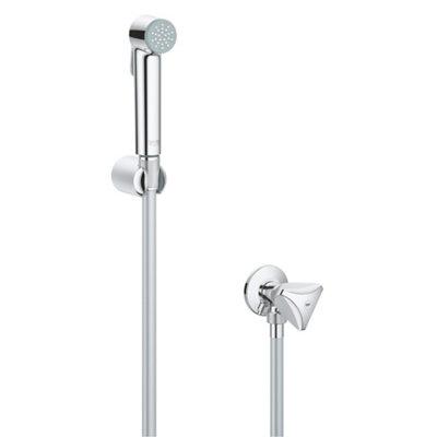 Grohe Tempesta-F Gloss Chrome Effect Wall-Mounted Single-Spray Pattern Bidet Sprayer Kit