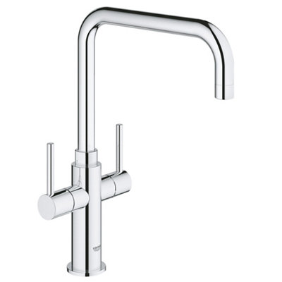 Grohe Ambi Cosmopolitan Gloss Chrome-Plated Kitchen Dual Lever Tap