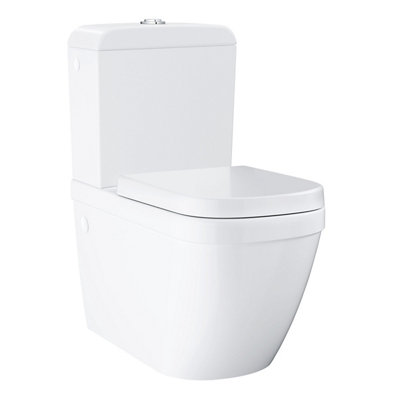 Grohe Euro White Rimless Back To Wall Toilet With Soft Close Seat & Close Coupled Cistern