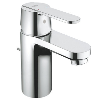 Grohe Get Chrome Effect Round Basin Mono Mixer Tap With Pop-Up Waste