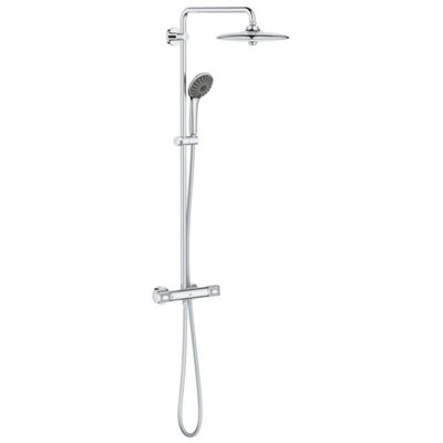 Grohe Vitalio Joy 260 Chrome Effect Thermostatic Mixer Multi Head Shower With 2 Heads & 1750M Hose Length