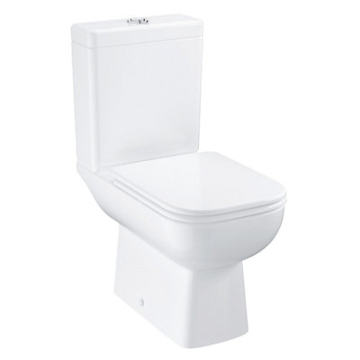 Grohe Start Edge Alpine White Rimless Slim Round Close-Coupled Toilet & Cistern With Soft Close Seat