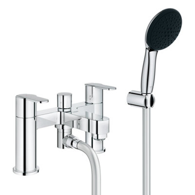 Grohe Get Chrome Effect Deck-Mounted Bath Mixer Tap With Shower Kit