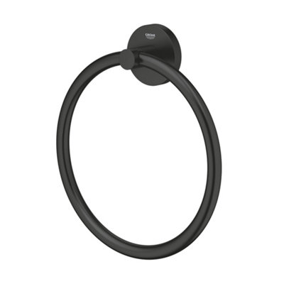 Grohe Black Start Polypropylene (Pp) & Stainless Steel Wall-Mounted Towel Ring (W)4.4Cm