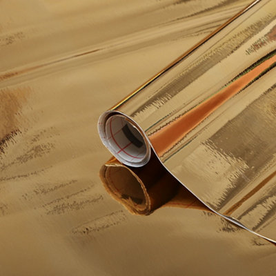 D-C-Fix Gloss Gold Effect Self-Adhesive Film (L)1.5M (W)450Mm
