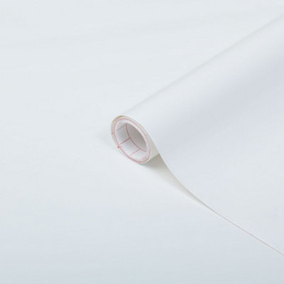 D-C-Fix Plain Matt White Self-Adhesive Film (L)2.1M (W)900Mm